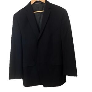 Calvin Klein Men's 42R Suit Jacket Sport Coat Dark Blue Two Button 100% Wool